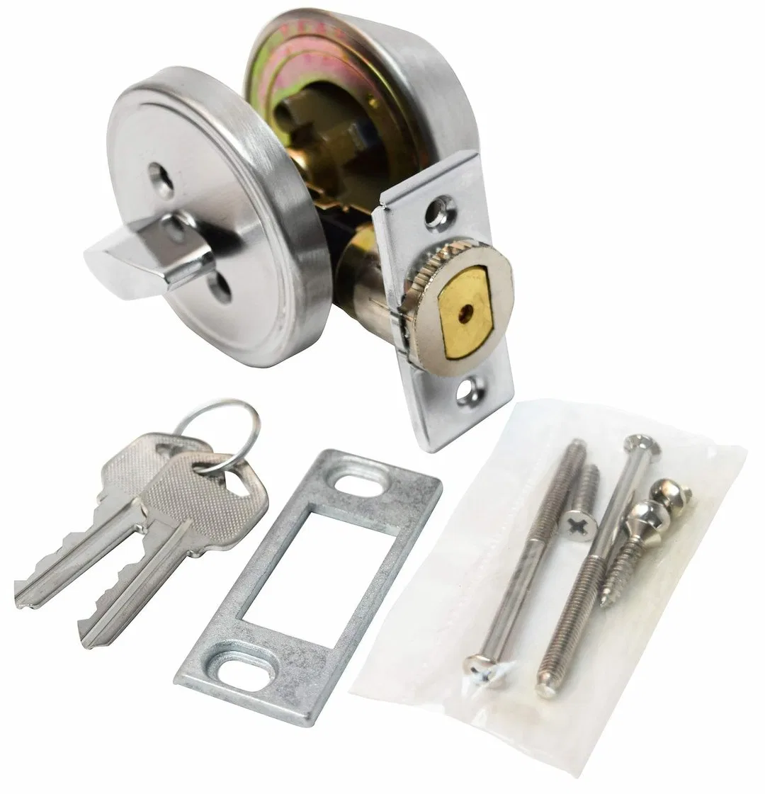 L32CS3008 – VALTERRA LLC Entry Door Lock, Single Cylinder 5/8 Inch Throw Dead Bolt Only Keyed Entry Fits Door 1-3/8 I...